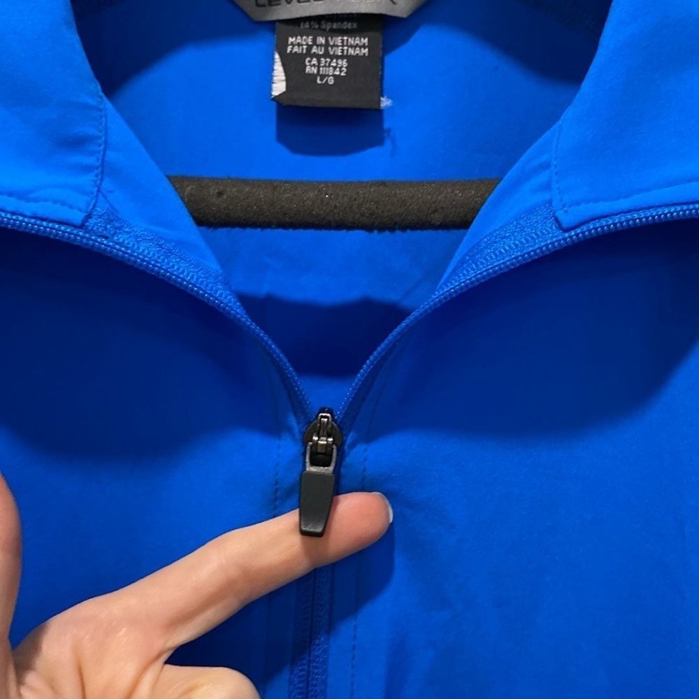 Level Wear Blue zip Long Sleeve Pullover Size large with Pockets - Picture 6 of 14